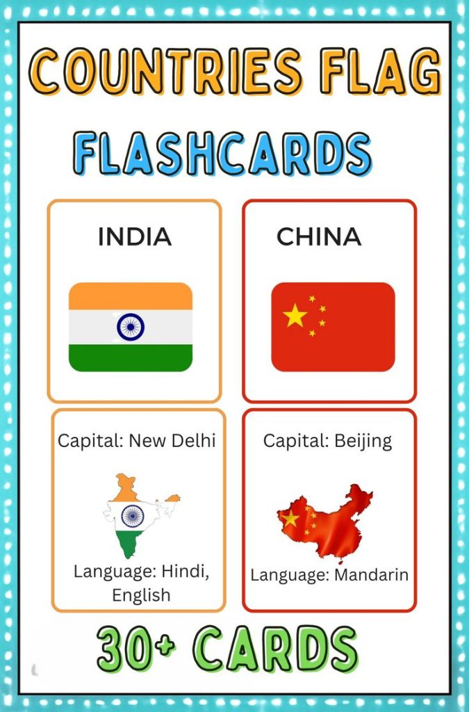 Countries flag flashcards