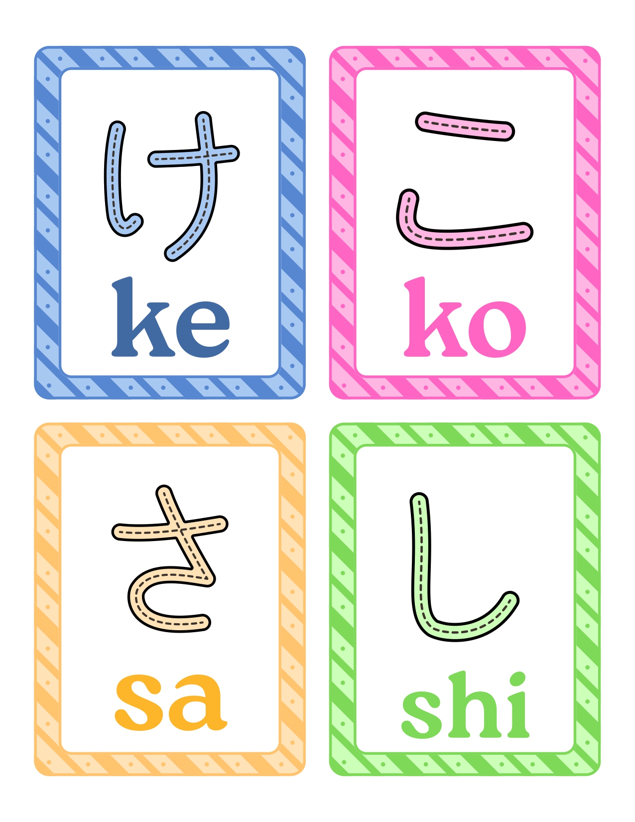 Printable Hiragana Flashcards - govincards.com