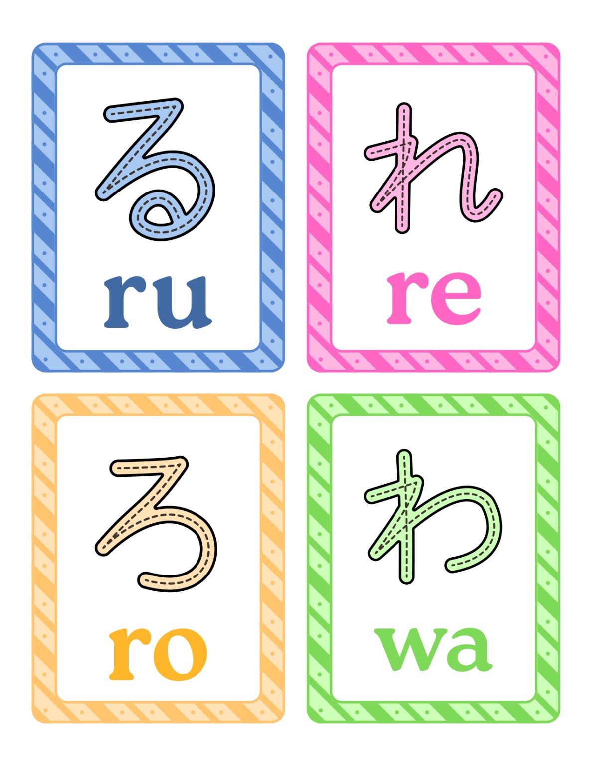 Printable Hiragana Flashcards - govincards.com