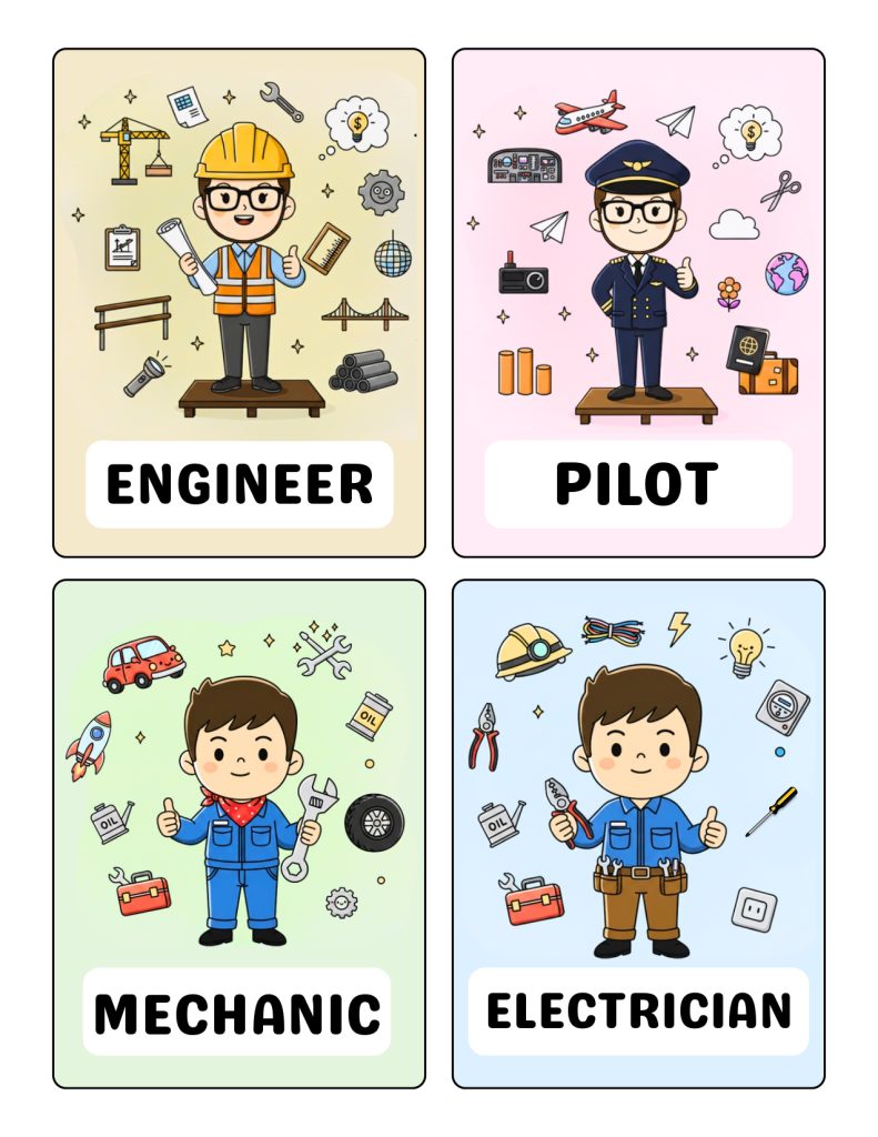 Jobs Flashcards for Kids
