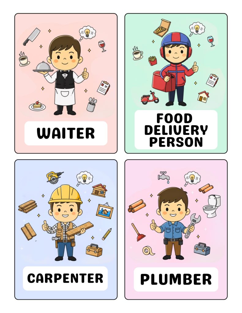 Jobs Flashcards for Kids