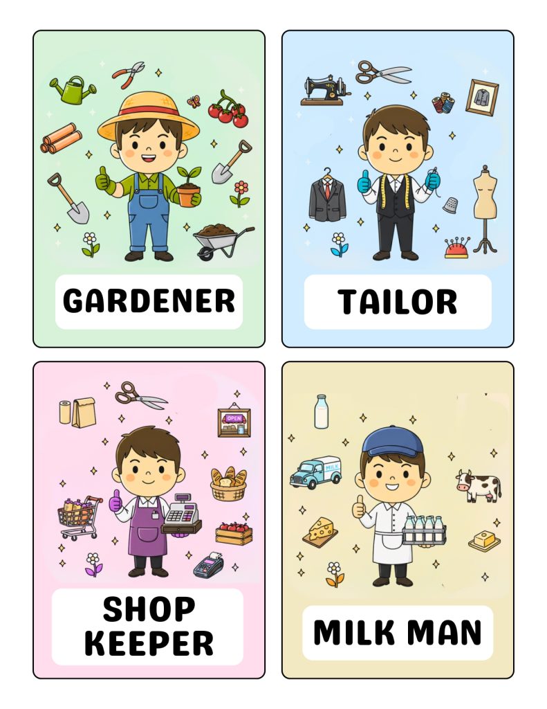 Jobs Flashcards for Kids