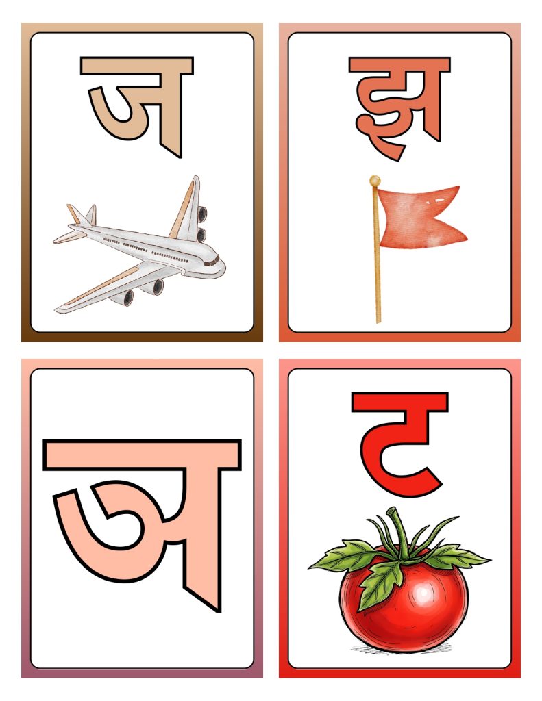Hindi alphabet flashcards